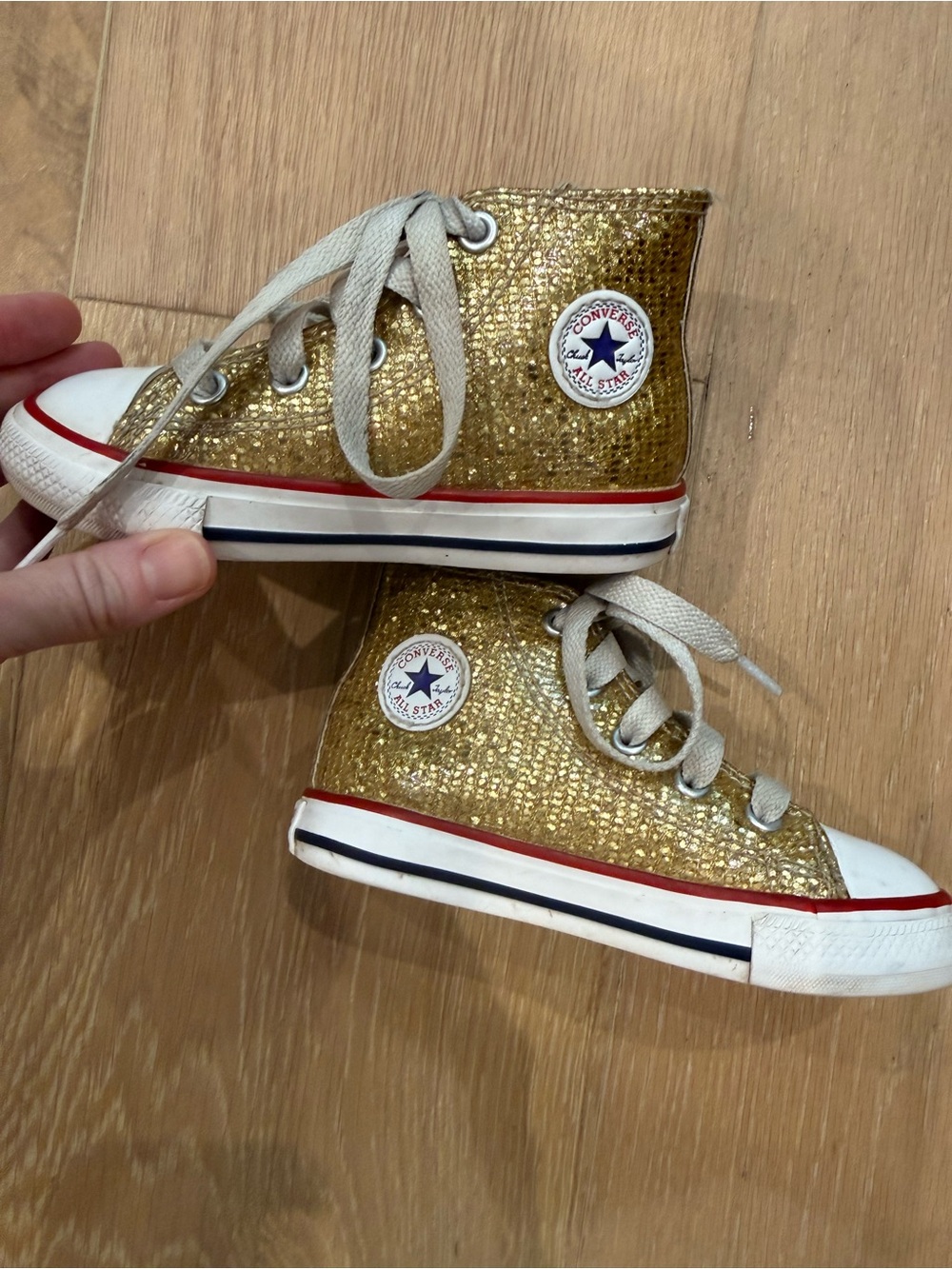 Converse Kids Gold Glitter High-Top Sneakers